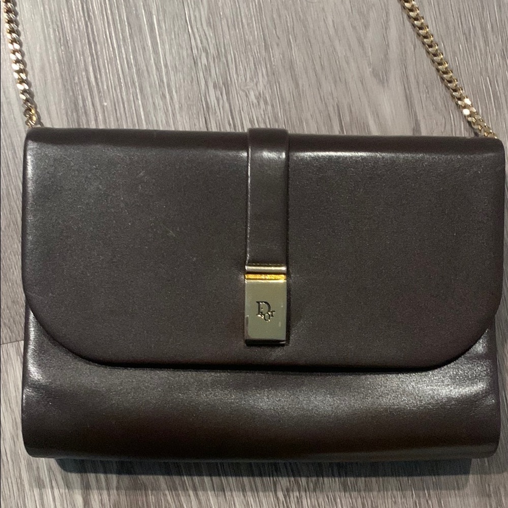 Dior leather shoulder bag brown and gold - Picture 13 of 13